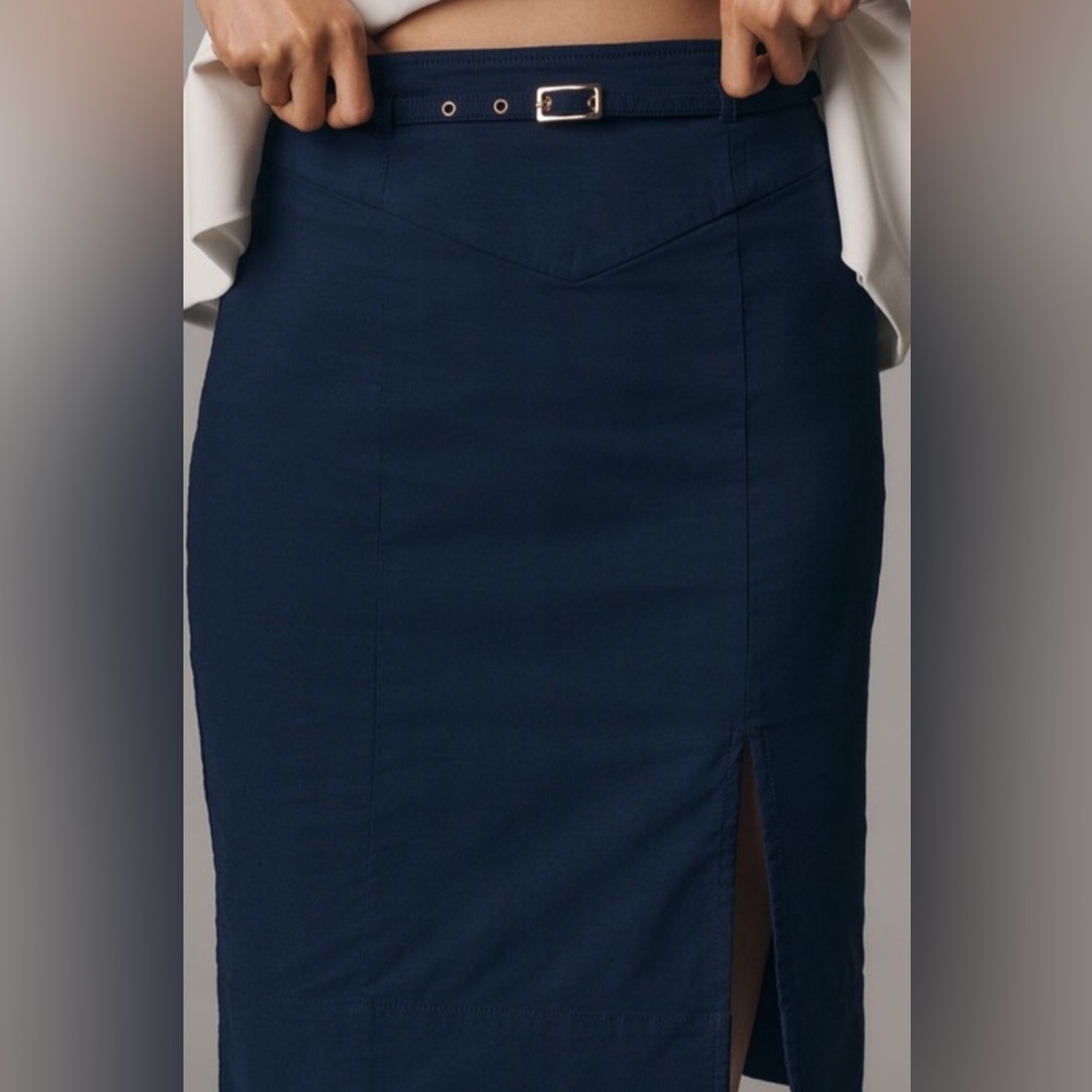 NWT Anthropologie Belted Pencil Skirt: Magic Fabric Edition size small